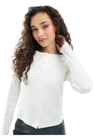 New Look Cremehvid cardigan med rund hals