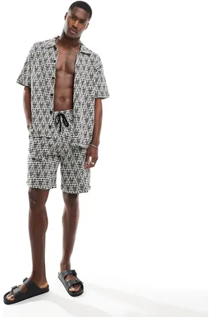 Bershka Sorte shorts med tekstur i jacquard - Del af sæt