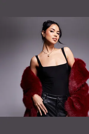 Fashionkilla Tætsiddende bodystocking med dobbelt formgivende effekt og firkantet hals - Kun hos ASOS