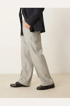 ASOS Elegante bukser med vide ben og nålestriber i uldblanding