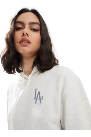 New Era LA Dodgers - Cremehvid hættetrøje med logo
