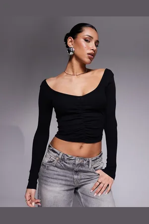 ASOS Croptop med rynket v-front og -ryg