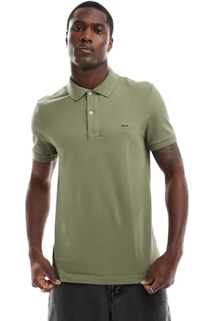 Lacoste Kakigrøn polo med logo i piqué i slim fit