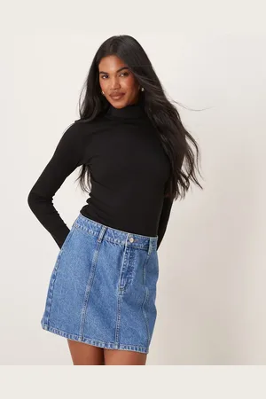 New Look Ribstrikket top med rullekrave