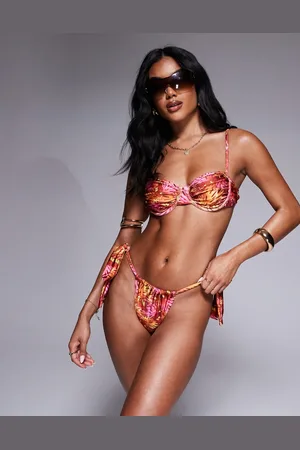 Candypants Rynket bikinitop med bøjle og abstrakt, print