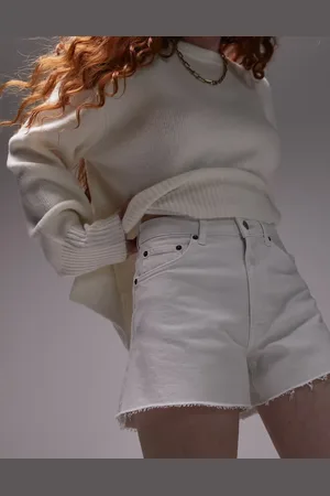 Topshop Hvide shorts i denim med komfortabelt stretch