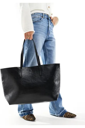 Pull&Bear Oversized tote-taske i imiteret læder