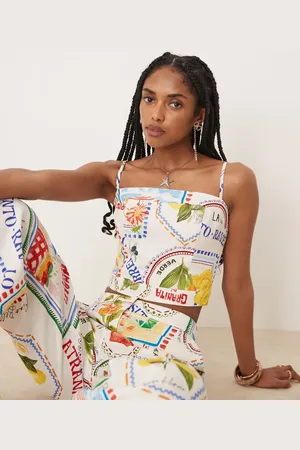 Forever New Bralette med postkortprint - Del af sæt-Hvid