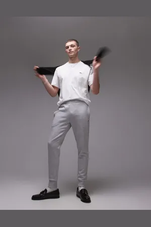 Lacoste Grå sweatpants med logo i Slim Fit