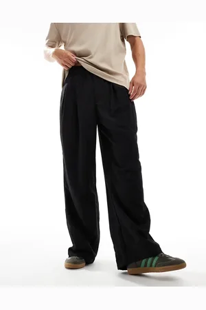 ASOS Sorte chinobukser med plisseringer i oversized og baggy pasform