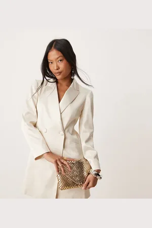 Miss Selfridge Champagnefarvet blazer i satin-Lyserød