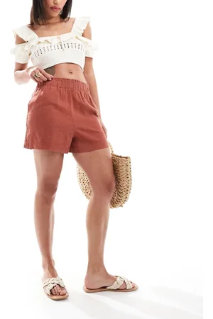 New Look Brune shorts i hør