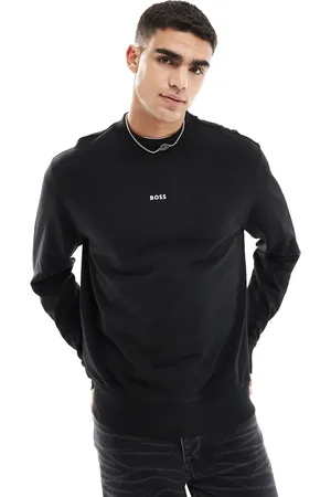 HUGO BOSS Wesmall - Sort sweatshirt med rund hals og logo