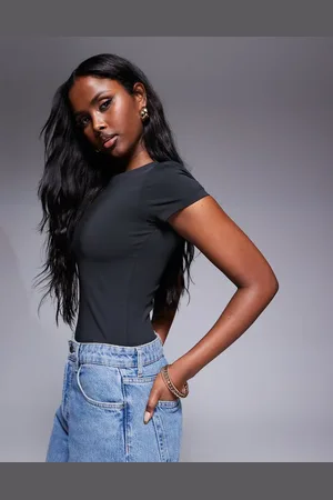 ASOS Premium - formgivende bodystocking med rund hals og korte ærmer