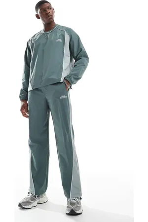 Bershka Grønne joggingbukser i retro sportstil med panelsyninger - Del af sæt