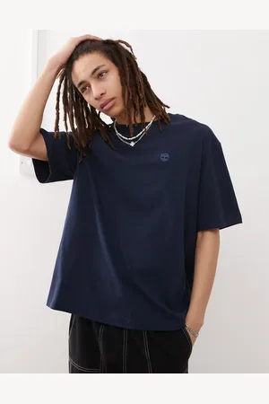 Timberland Dunstan River - Oversized marineblå T-shirt med lille logo