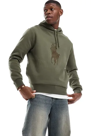 Ralph Lauren Hættetrøje i dobbeltstrik med stort spillerlogo
