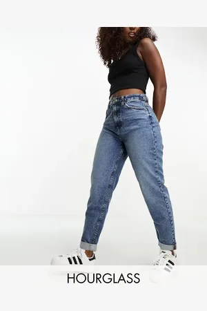 ASOS Hourglass - Afslappede blå mom-jeans med høj talje