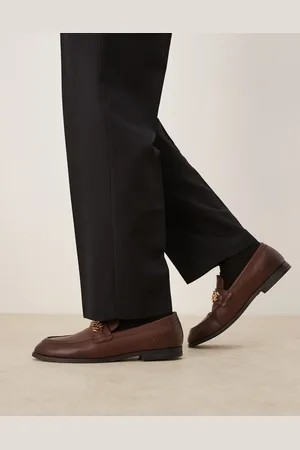 ASOS Brune penny-loafers med guldfarvede detaljer
