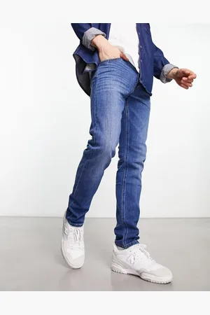Lee Luke - Smalle tapered jeans i vintage-mellemvask-Blå