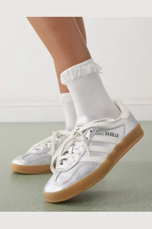 adidas Gazelle - Sølvfarvede indendørssneakers med spejleffekt
