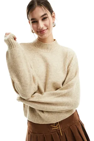 Monki Strikket sweater med rullekrave i -Neutral
