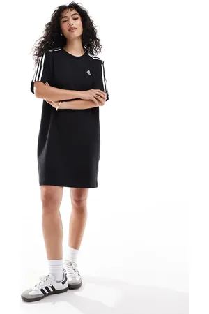 adidas Essentials - T-shirt-kjole med 3 striber i boyfriend-stil