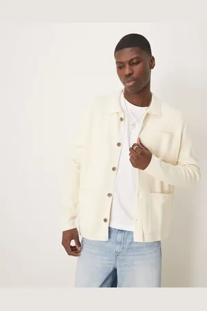SELECTED Cremehvid strikket cardigan med lommer