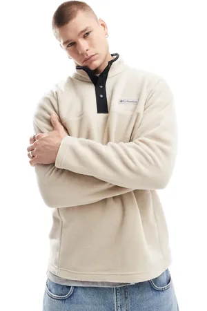 Columbia Steens Mountain II - Cremehvid fleece med halv knapstolpe med trykknapper-Brun