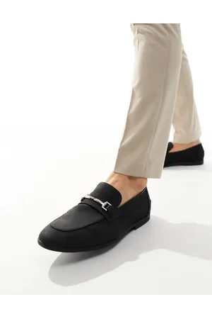 ASOS Sorte loafers i imiteret ruskind med spændedetalje fra