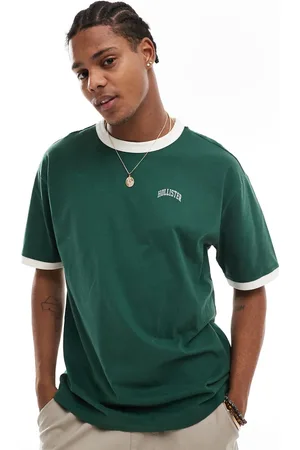 Hollister Ringer-t-shirt med collegelogo og firkantet pasform i kraftigt stof