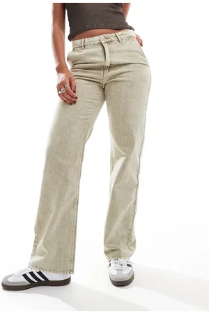 Monki Cargobukser i beige vask-Neutral