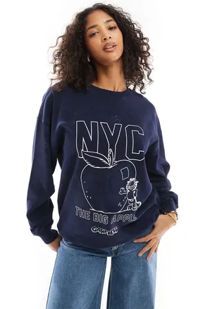 Daisy Street Sweatshirt med Garfield/NYC-print