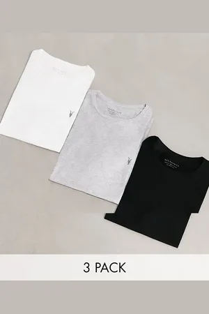 AllSaints Tonic - Pakke med 3 par T-shirts med rund hals i forskellige farver-Multifarvet