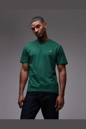 Lacoste Mørkegrøn og mellemtung T-shirt med firkantet pasform