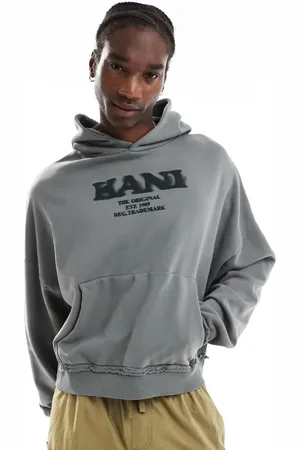 Karl Kani Grå hættetrøje med spraylogo i retro-stil