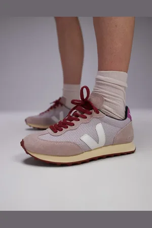 Veja Rio Branco - Pink ruskindssneakers i alveomesh