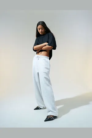 ASOS Gråmelerede oversized joggingbukser med nedrullet kant