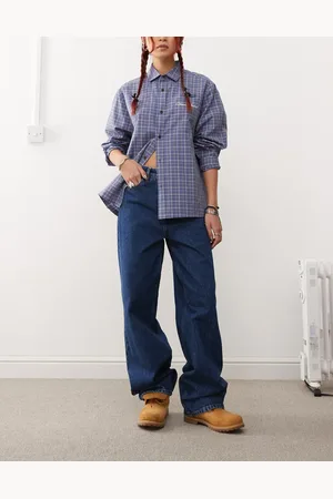 Dr Denim Donna - Mørkeblå højtaljede jeans med afslappet pasform og lige ben med vidde i retrovask