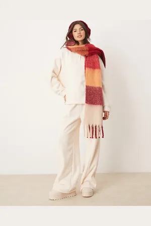 ASOS Cremefarvede lounge-bukser i mikrofleece med brede ben-Blå