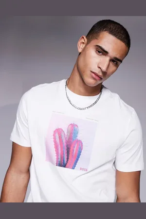 HUGO BOSS Te_mextour - t-shirt med kaktus-logoprint i regular fit