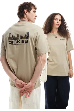 Dickies Bridger Town - Kakigrøn T-shirt med print på ryggen