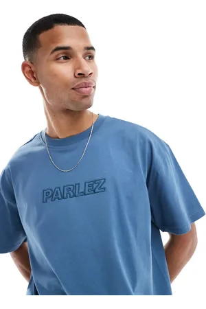 Parlez Blå oversized T-shirt med broderet logo