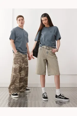 Vans Blå oversized T-shirt med logoprint på venstre bryst
