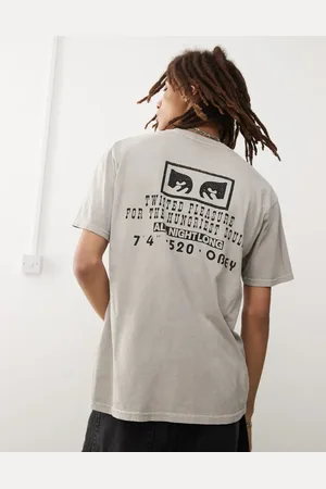 Obey T-shirt med print bagpå-Neutral