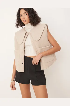 ASOS Sorte skræddersyede shorts med høj talje og sømdetaljer - Del af sæt