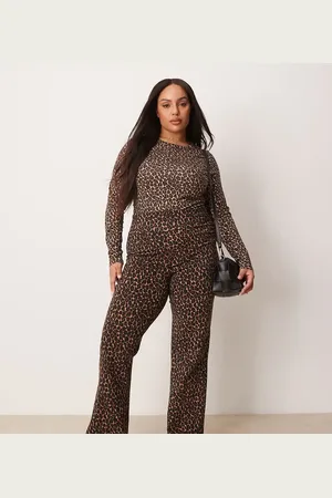 New Look New Look Curve - Brune leggings med svaj og leopardprint