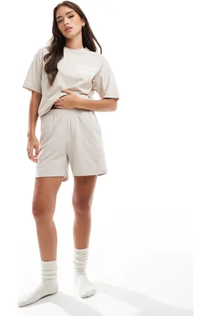 Pieces® Mix og match - Cremefarvede sweatshorts-Hvid