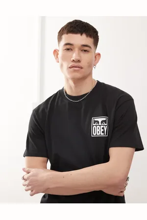 Obey T-shirt med grafisk ikonlogo med øjenprint på ryggen