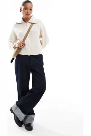 New Look Cremehvid cardigan med lynlås